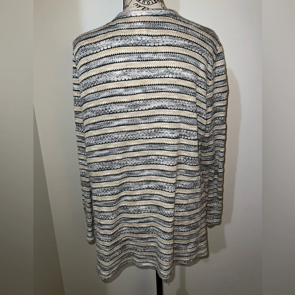 Ruby Rd. Women's Striped Duster Cardigan/Size Large - Picture 6 of 12